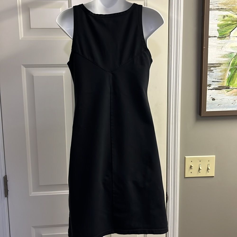 Athleta Black Sleeveless Tenniscore Athletic Mini Pullover Pleated Dress-Small - Picture 9 of 11